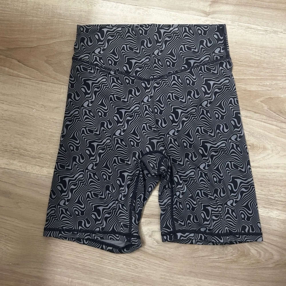 Balance Athletica Black and Gray Swirl Bike Shorts